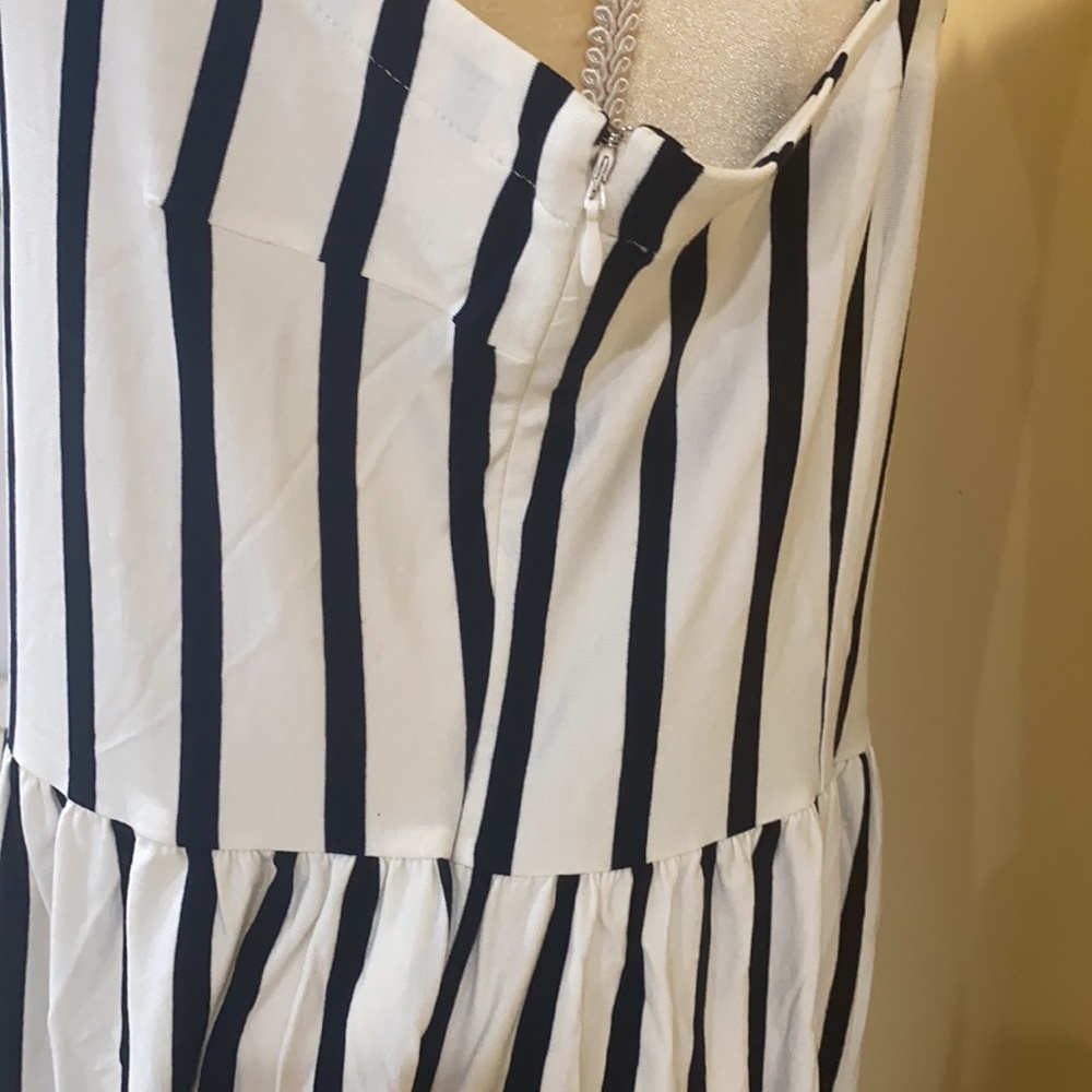 LOFT Striped Tiered Square Neck Dress size 14 - Picture 8 of 13